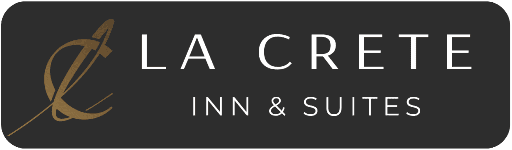 La Crete Inn & Suites _ New Logo white text gray background desktop